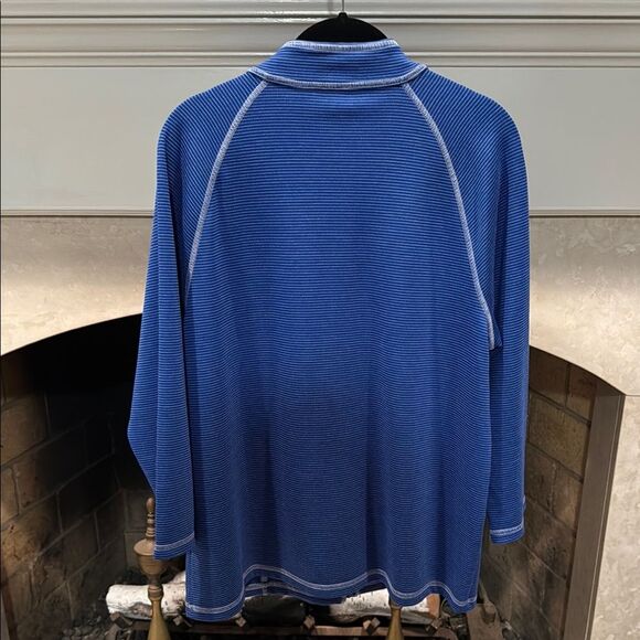 Weekends by Chico's Vibrant Blue and White Jacket Size Large - Picture 5 of 5